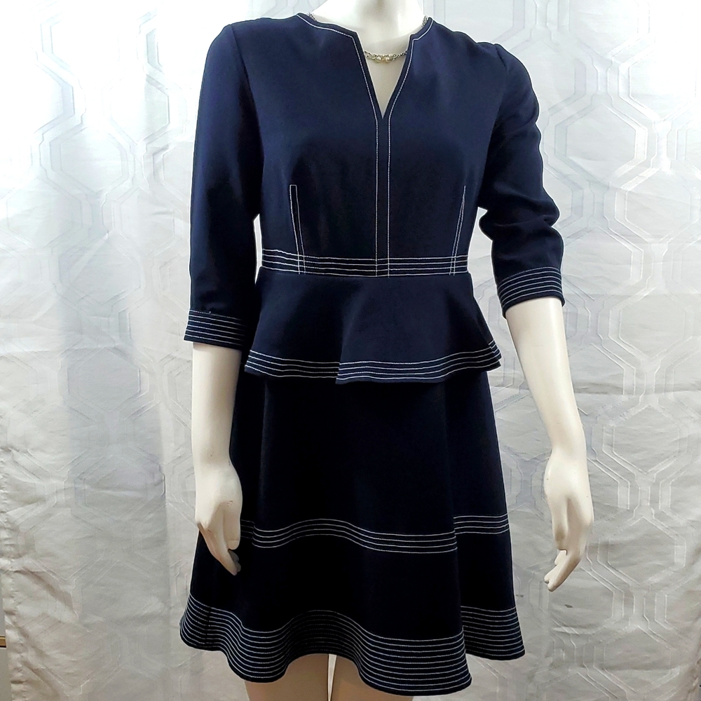 Banana Republic Royal Blue Peplum A line Dress Size 4 Petite